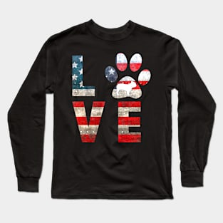 Patriotic French Bulldog Dog Love Long Sleeve T-Shirt